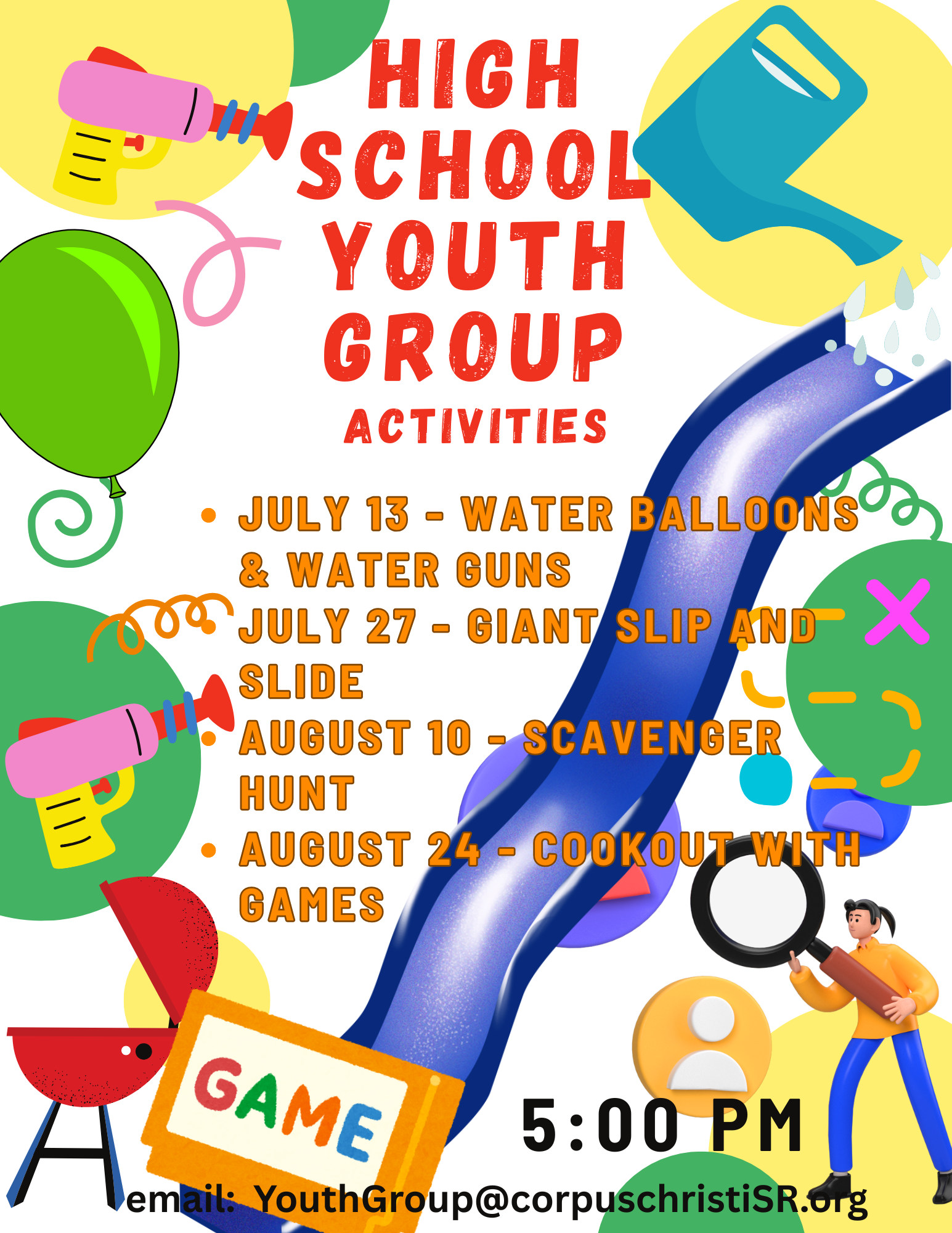 HS 2025 summer Youth Group activities