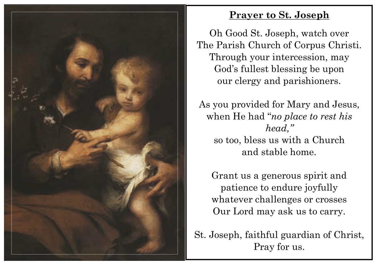 Corpus Christi Catholic Church, South Riding, VA - Prayer to St ...