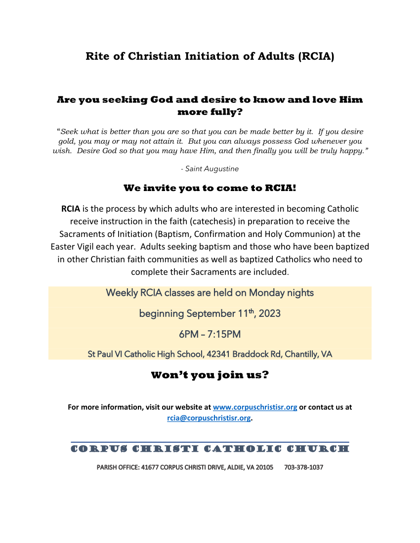 Rite of Christian Initiation of Adultsflyer2023